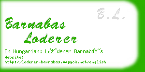 barnabas loderer business card